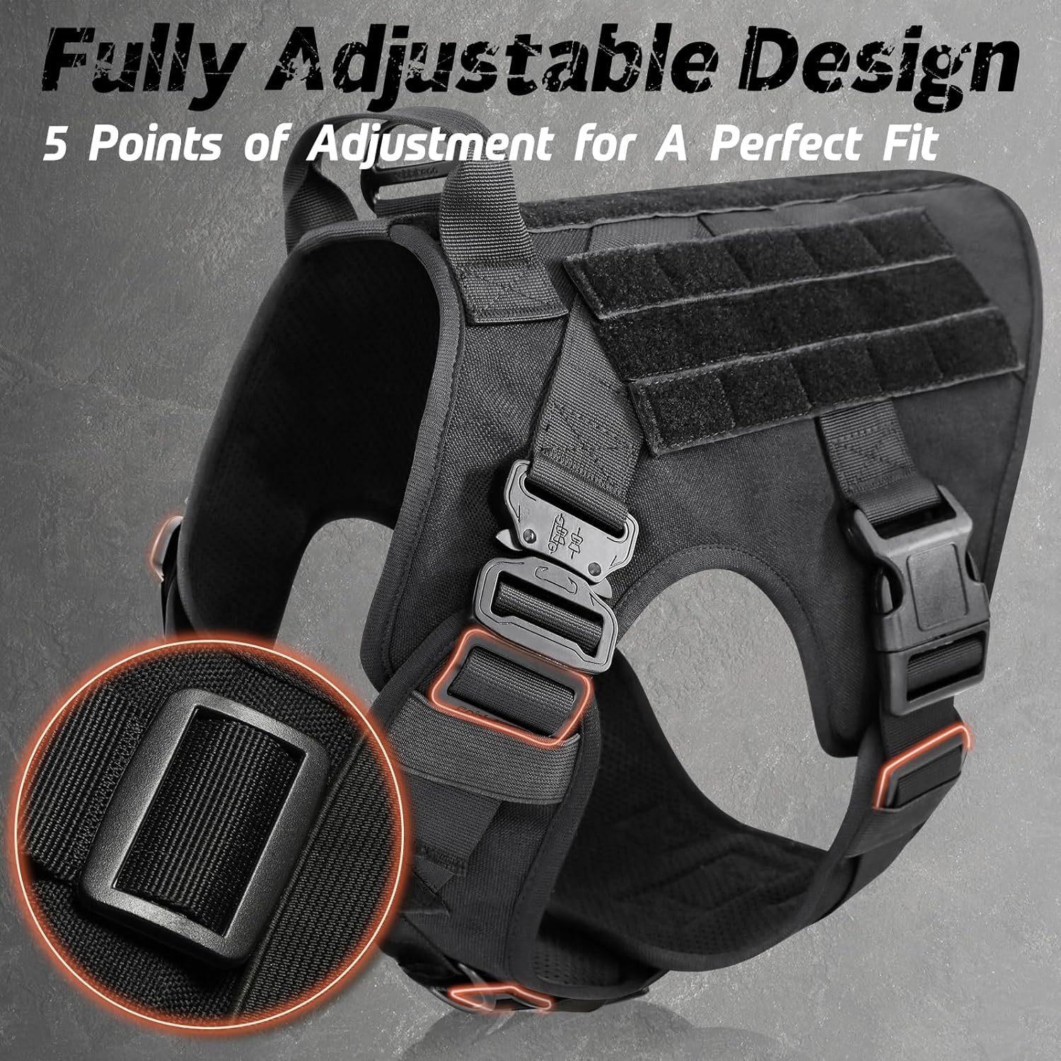 Tactical no-pull dog harness 2