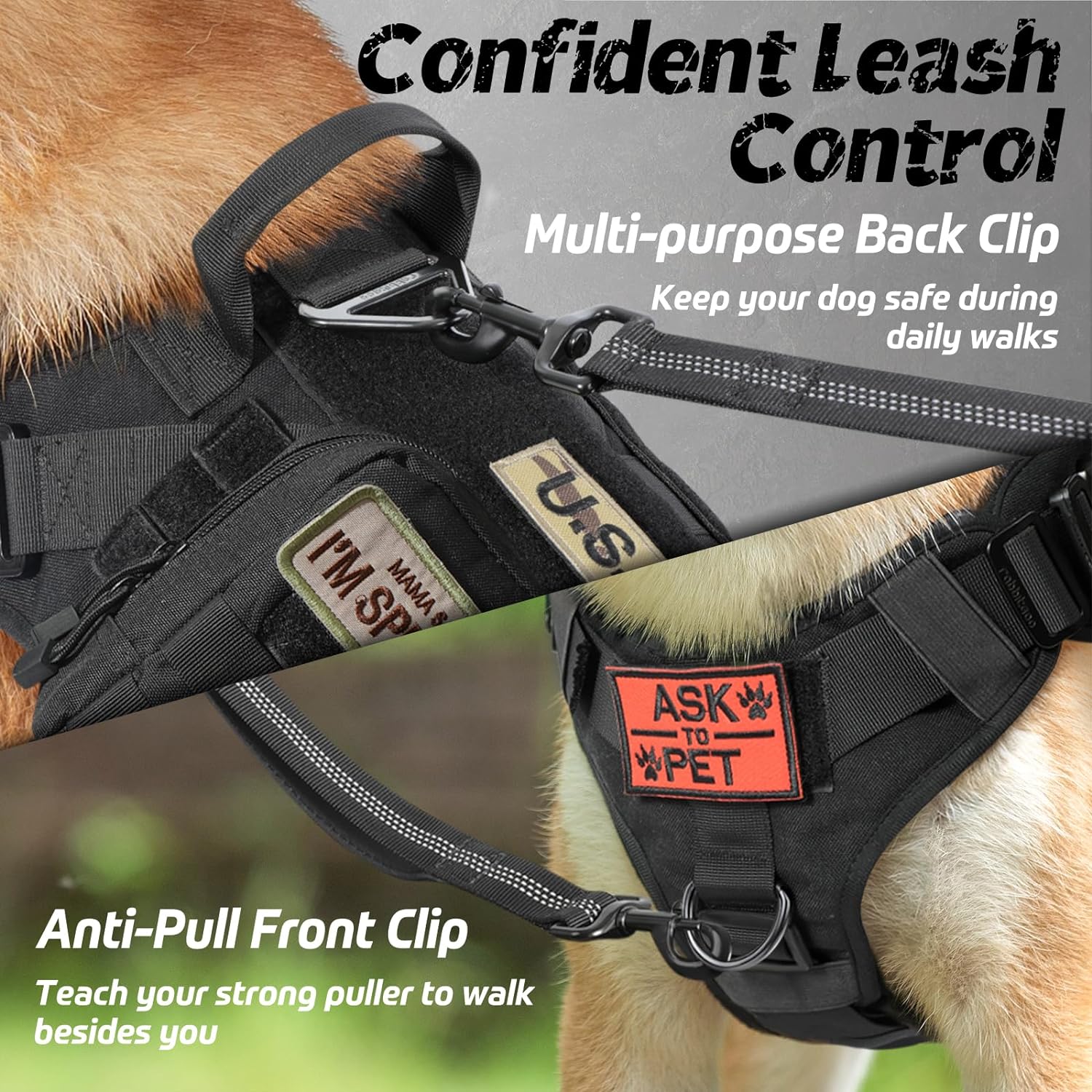 Tactical no-pull dog harness 3