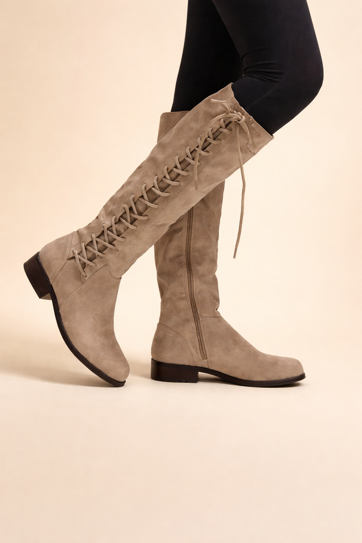 Alma | Women’s Elegant Everyday Lace-Up Knee-High Boots