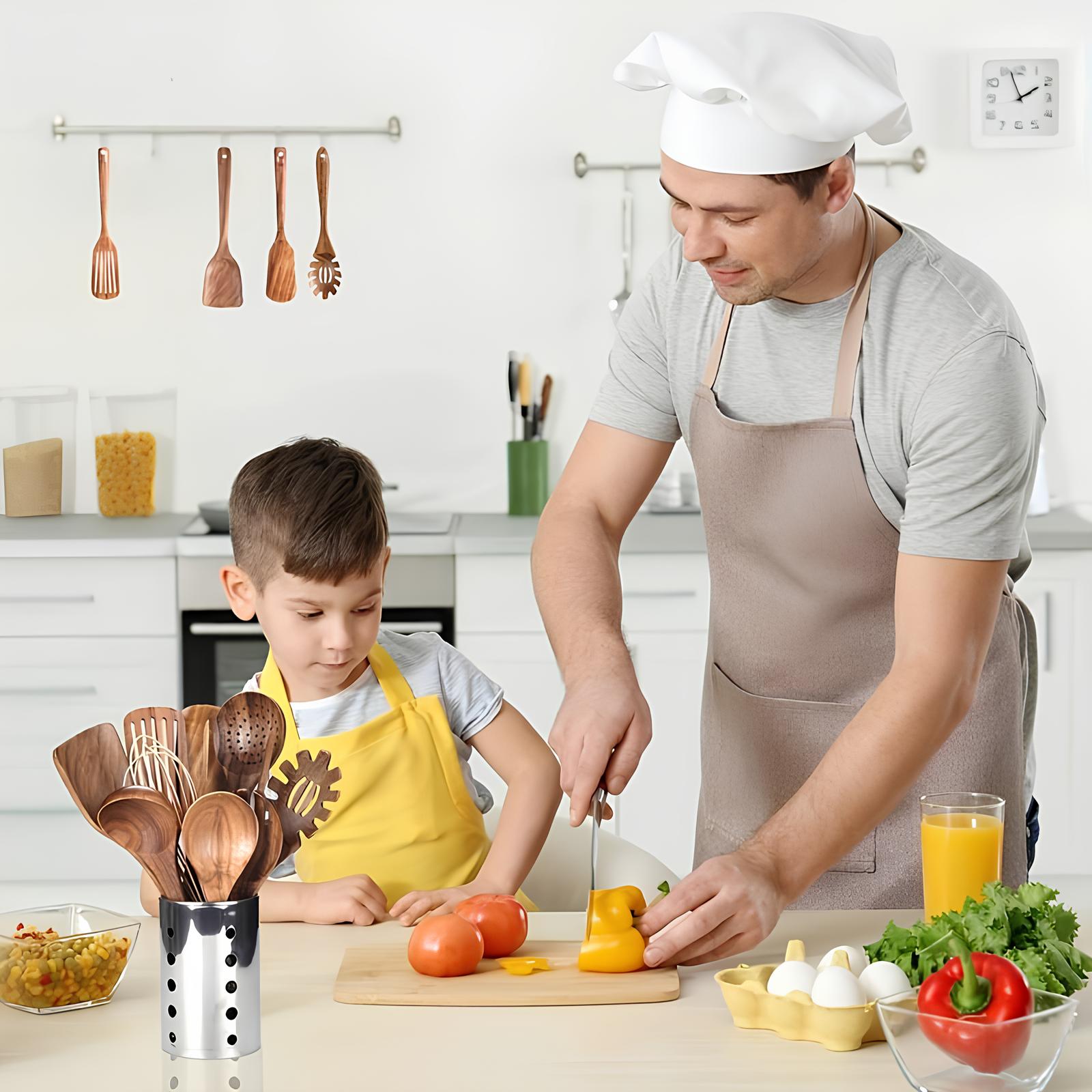 TeakElegance | Premium Teak Wood Utensil Set – 11-Piece Stylish Kitchen Collection 1