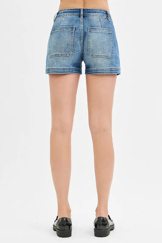 Trendy Low Rise Patched Pocket Shorts for Women - Casual Summer Style 2