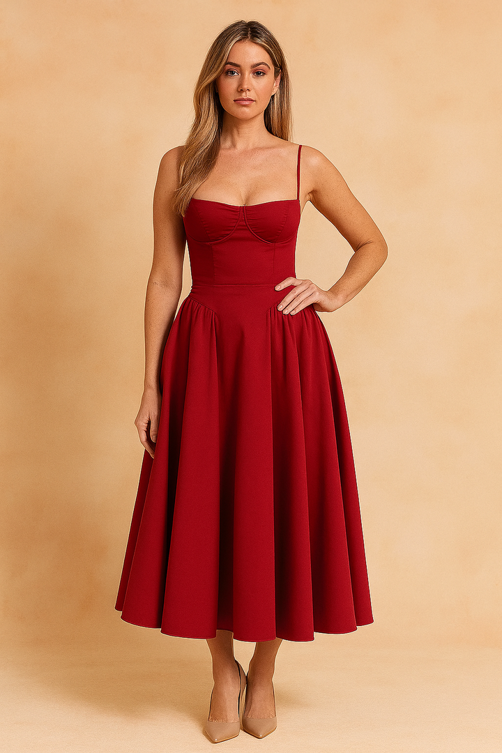 Tulum | Elegant Sleeveless Corset Midi Summer Dress 2