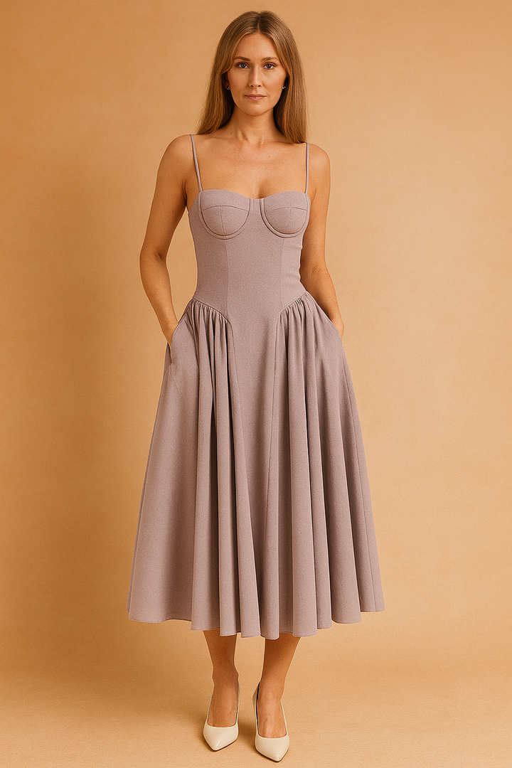 Tulum | Elegant Sleeveless Corset Midi Summer Dress 7