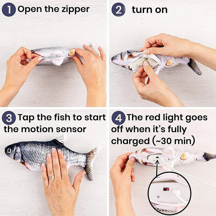 USB Charging Interactive Cat Toy Fish 2
