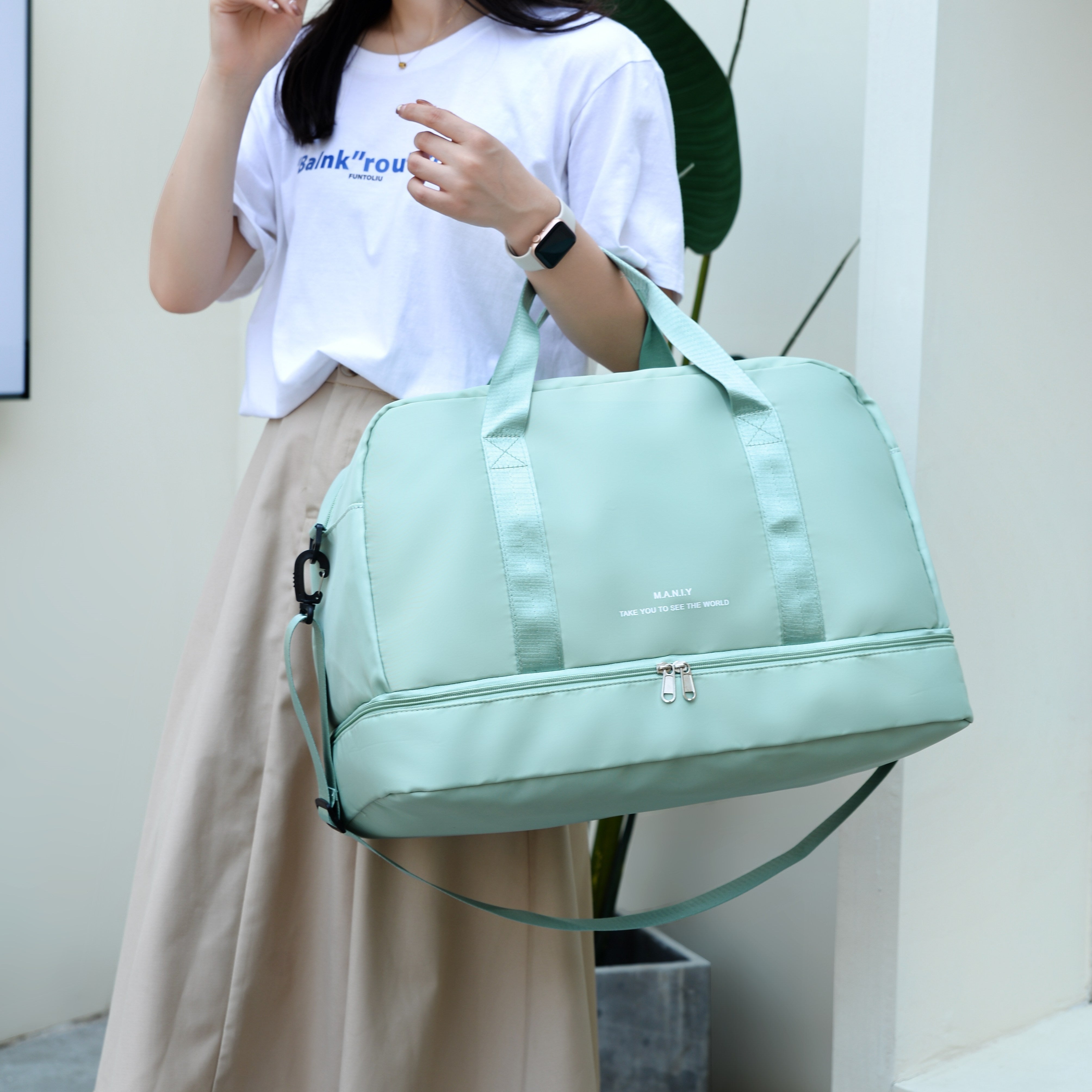 Unisex Spacious Travel Bag for Adventures Vegan Leather 5