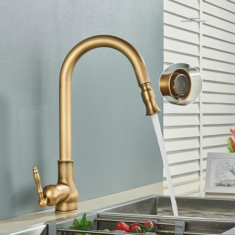 Vintage-Style Kitchen Faucet – Durable Brass Construction with Classic Look 1