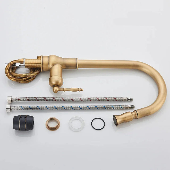 Vintage-Style Kitchen Faucet – Durable Brass Construction with Classic Look 5