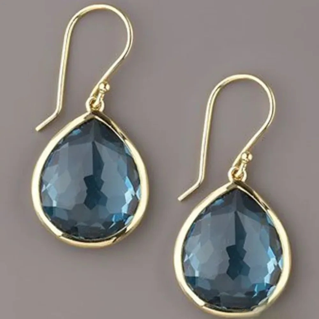 Vintage Earrings with Blue Crystals – Elegant Jewelry 1