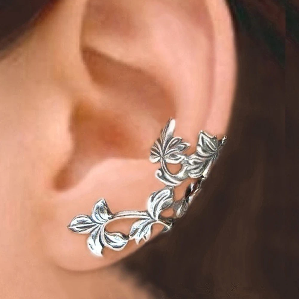 Vintage Leaf Earrings – Silver Accents 0