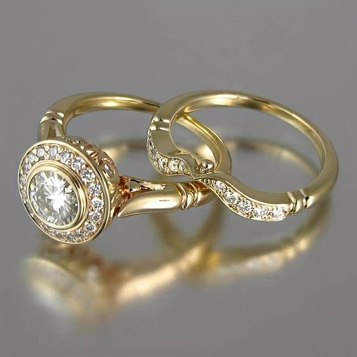 Vintage Style Cubic Zirconia Ring Set – Elegant Jewelry 0