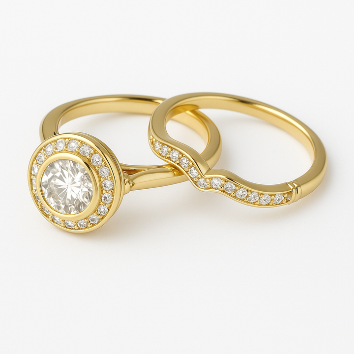 Vintage Style Cubic Zirconia Ring Set – Elegant Jewelry 1