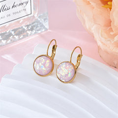 Vintage gold earrings with white opal – Elegant jewelry 0