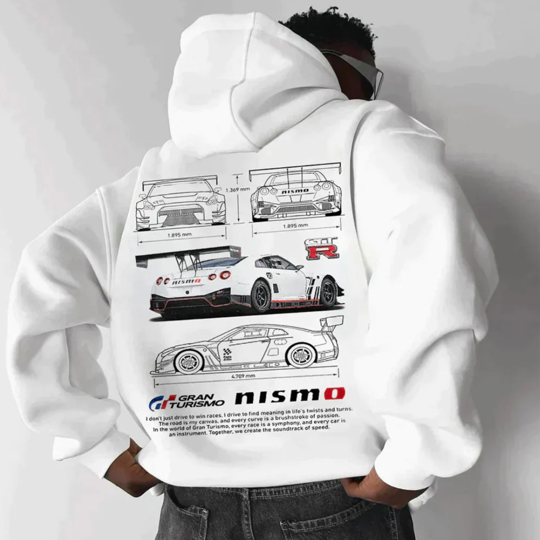Warm, Printed Hoodie for Men | Plus Size 0