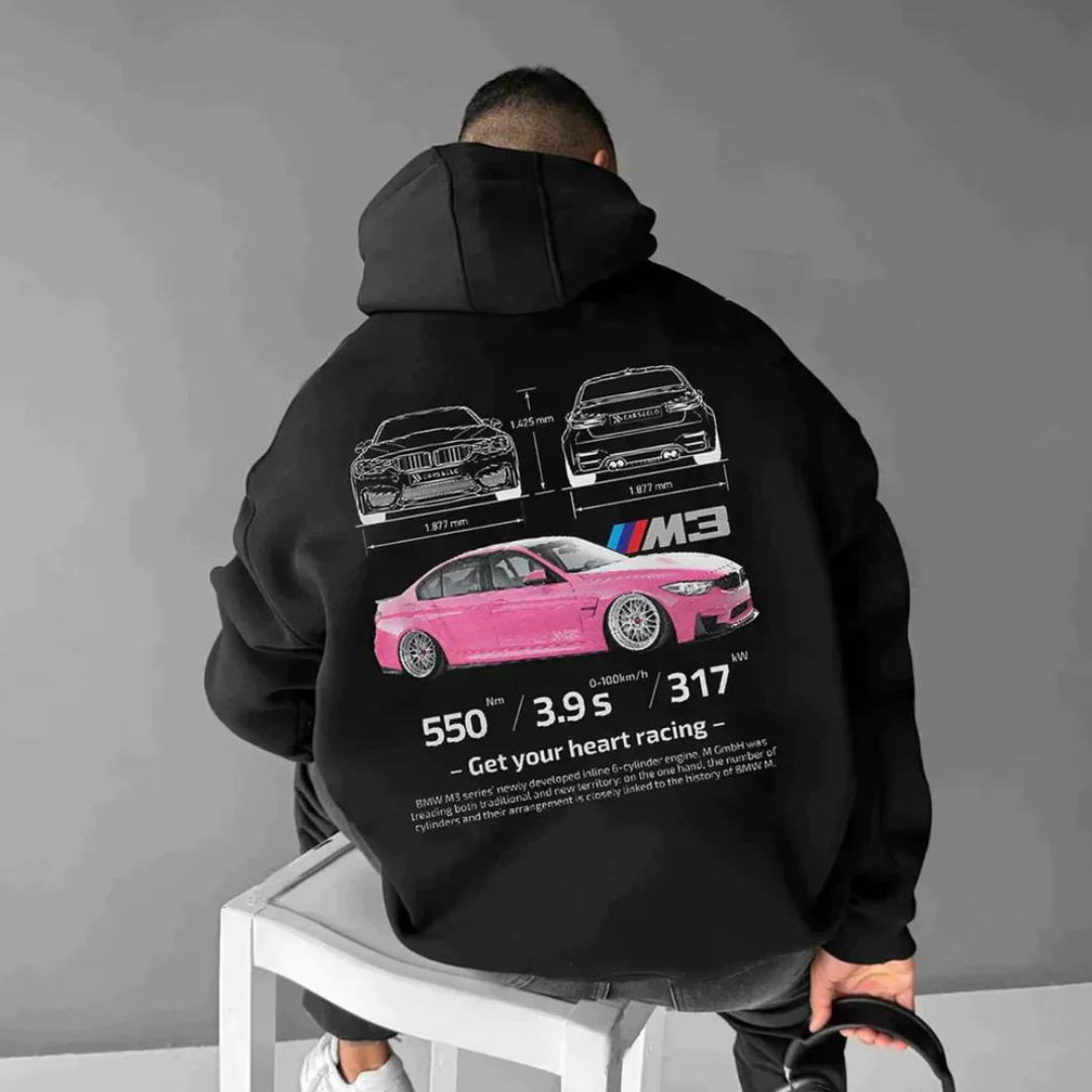 Warm, Printed Hoodie for Men | Plus Size 4