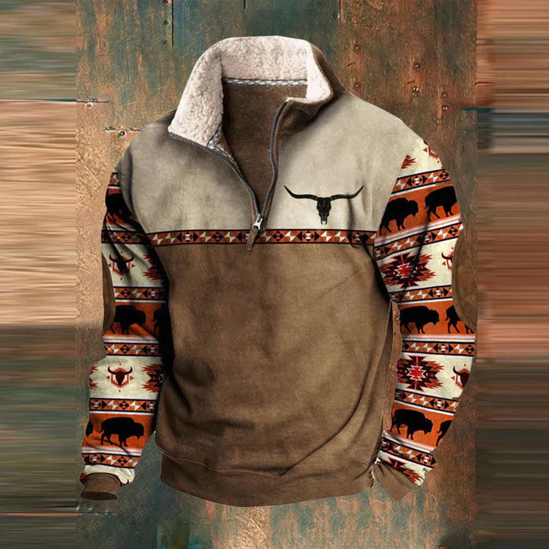 Warm, casual men's sweater | Zipper closure 1