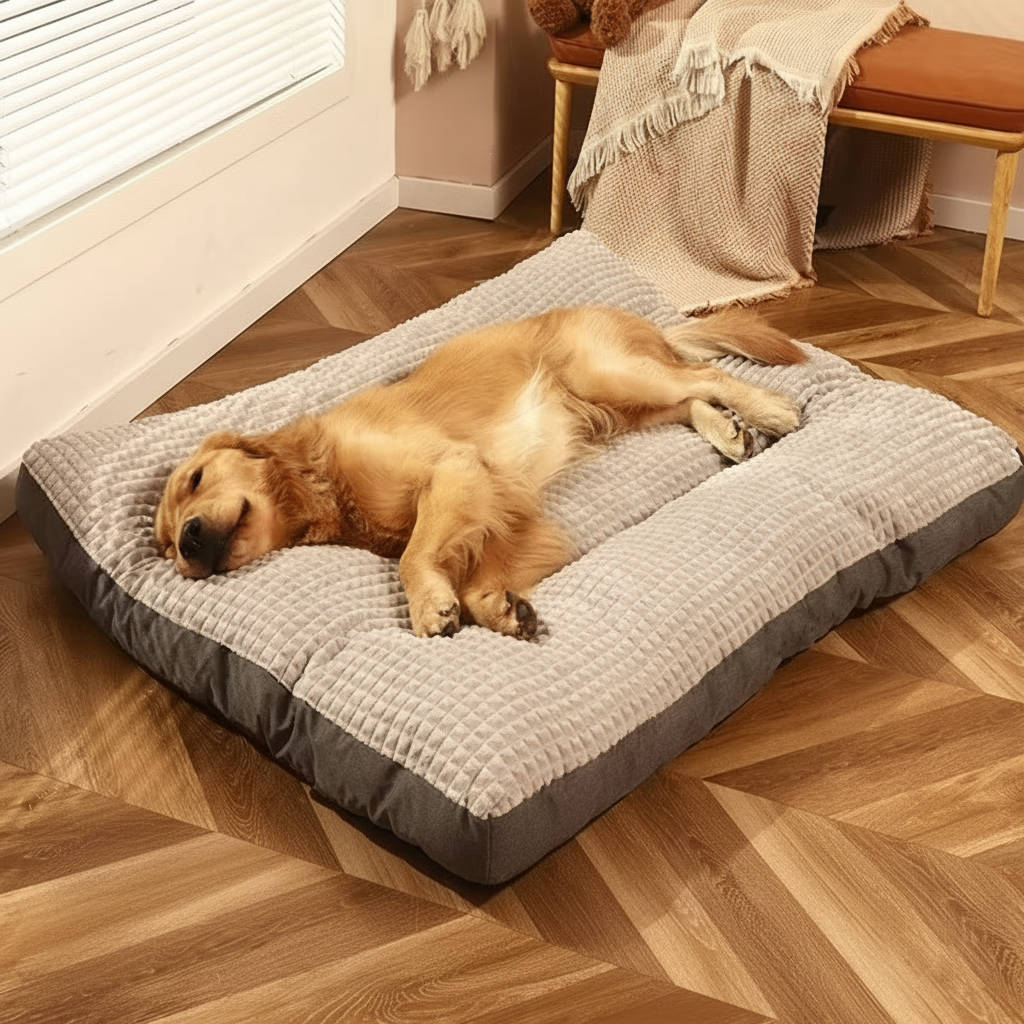Warm dog bed with soft fleece 7