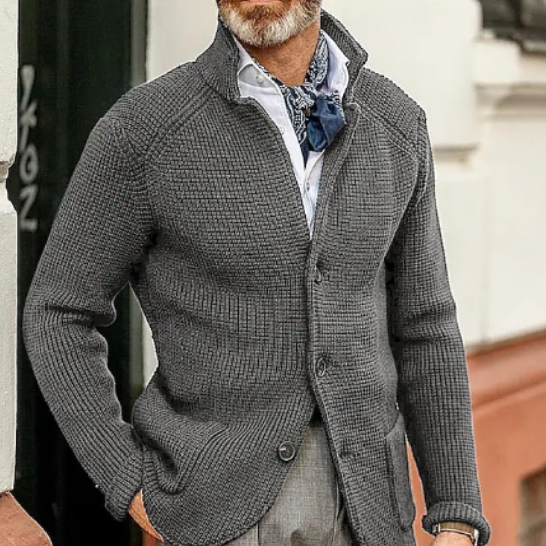 Warm men's cardigan | Button-up 4