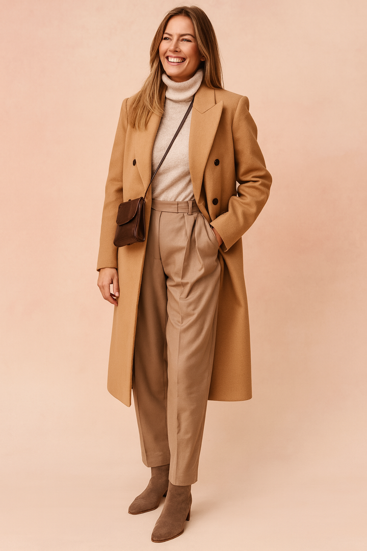Weronika | Double-breasted coat in an elegant style 0
