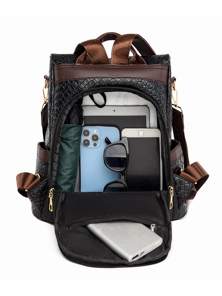 Sac à dos antivol pour femmes en cuir vegan stylé