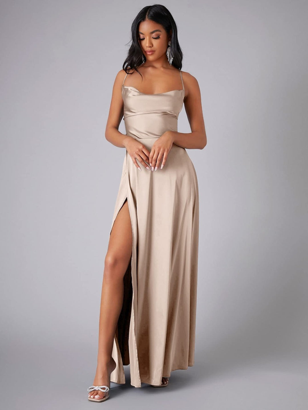 Black Maxi Dress for Women with Leg Slit - Elegant Long Dress for Every Occasion