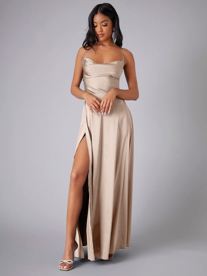 Black Maxi Dress for Women with Leg Slit - Elegant Long Dress for Every Occasion