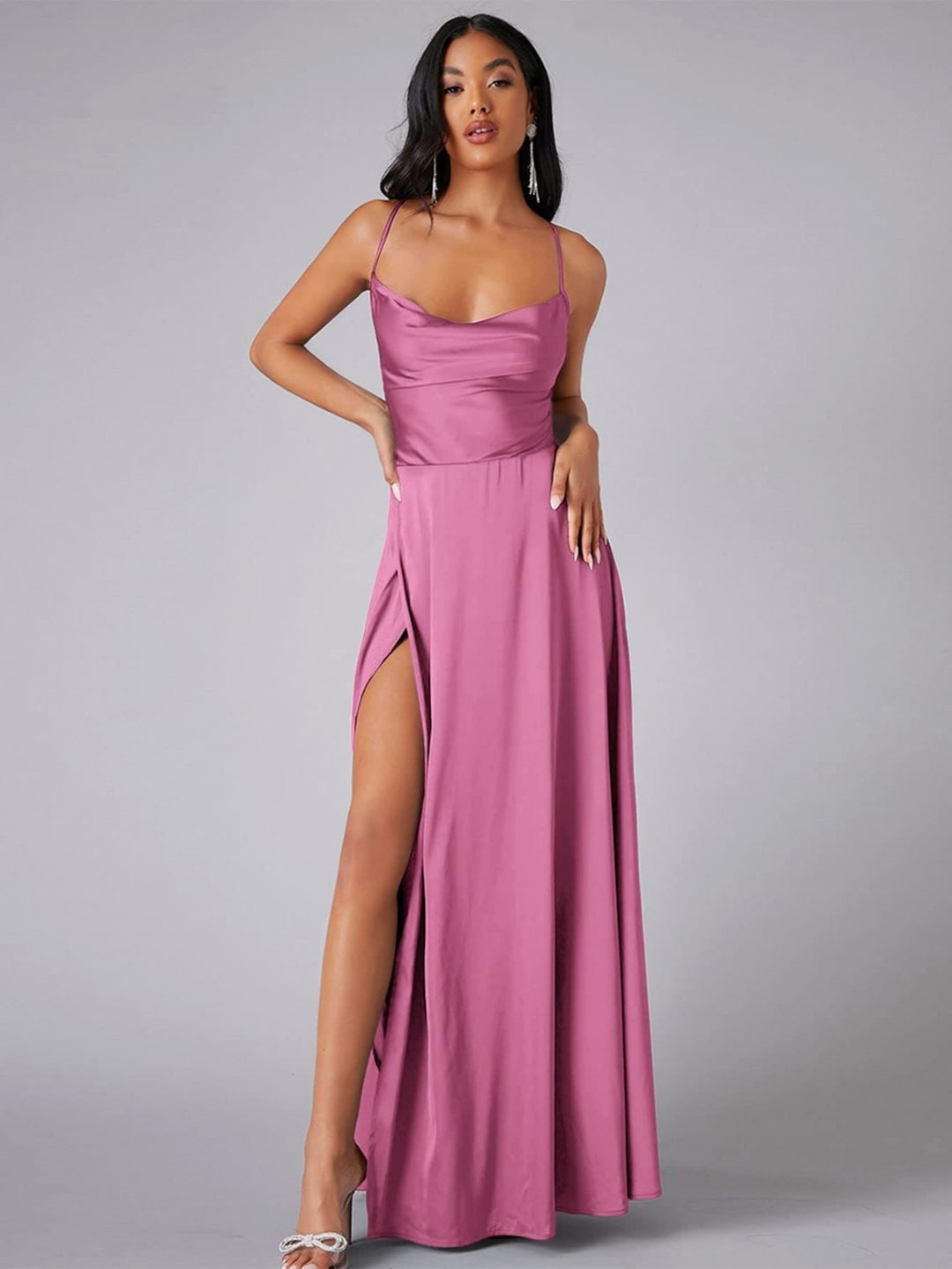 Black Maxi Dress for Women with Leg Slit - Elegant Long Dress for Every Occasion