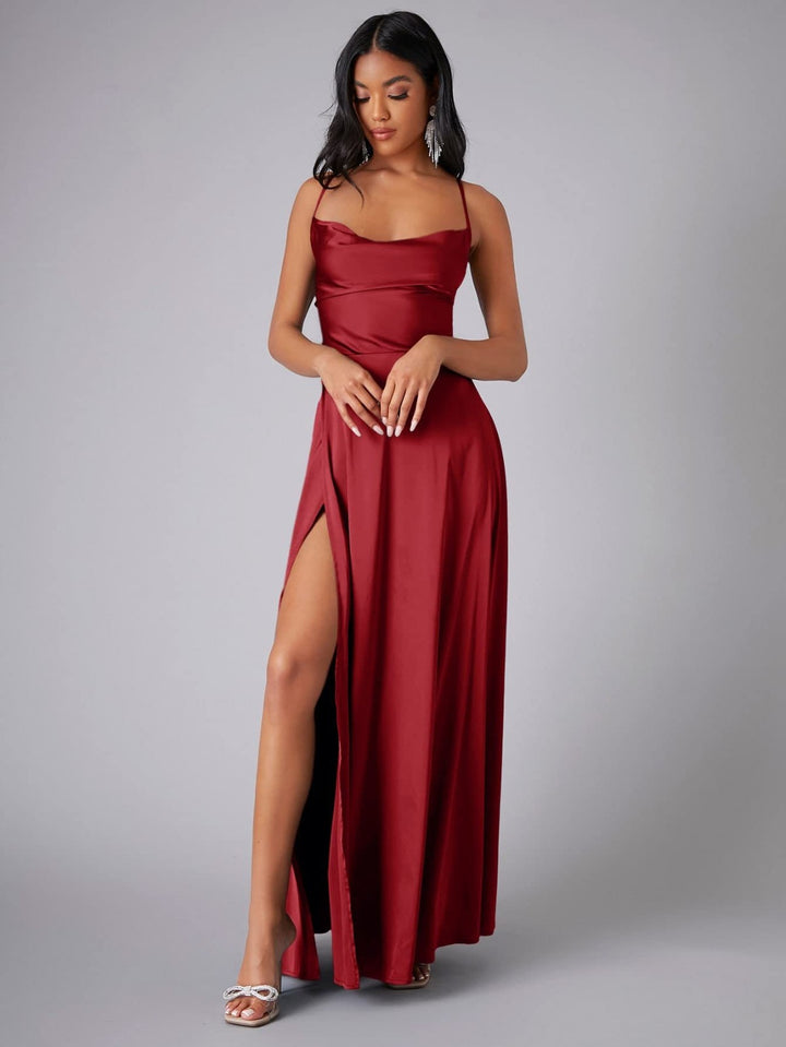 Black Maxi Dress for Women with Leg Slit - Elegant Long Dress for Every Occasion