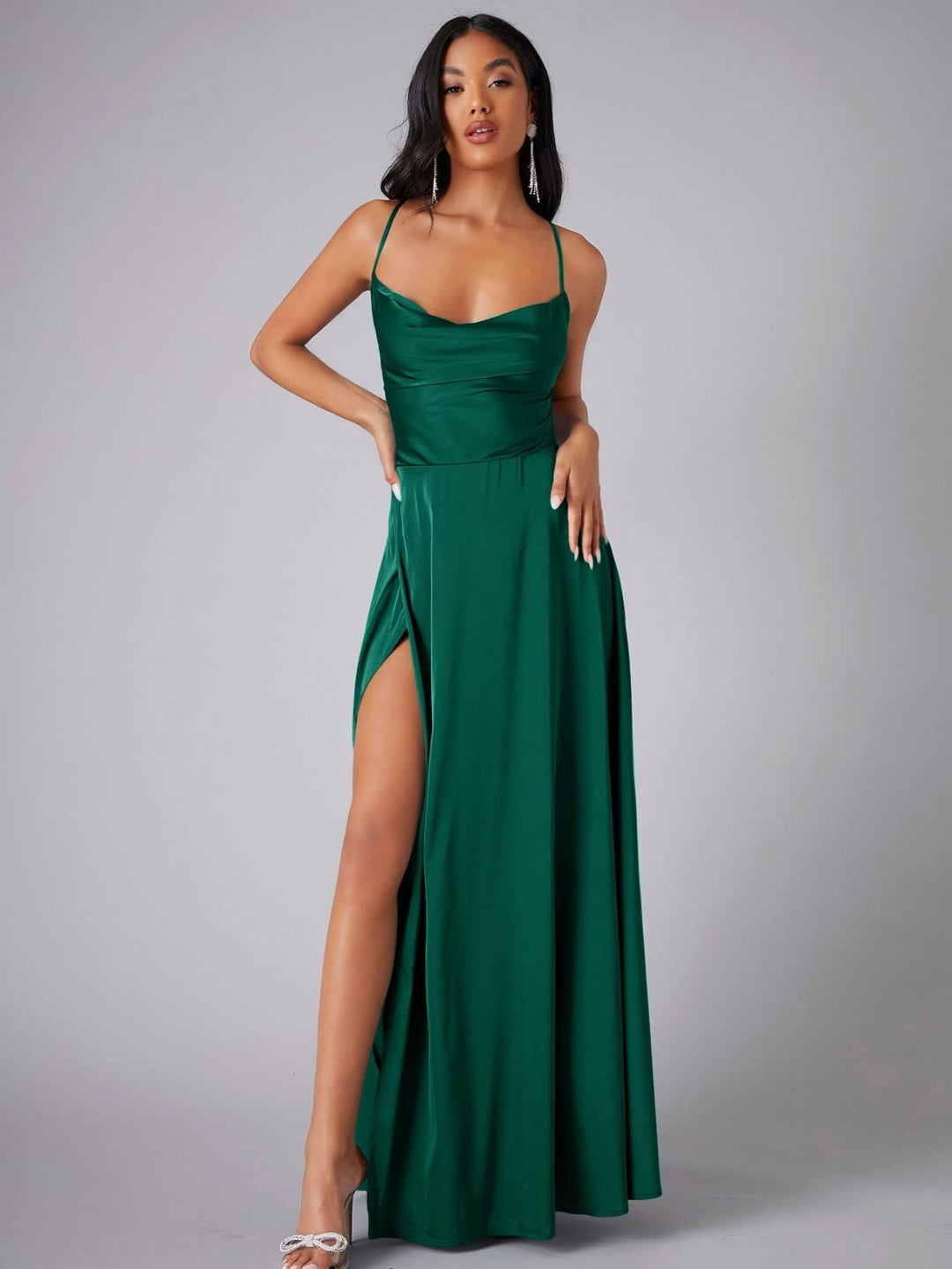 Black Maxi Dress for Women with Leg Slit - Elegant Long Dress for Every Occasion