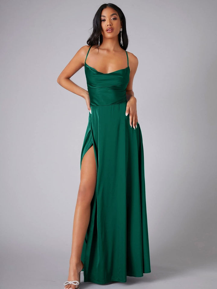Black Maxi Dress for Women with Leg Slit - Elegant Long Dress for Every Occasion