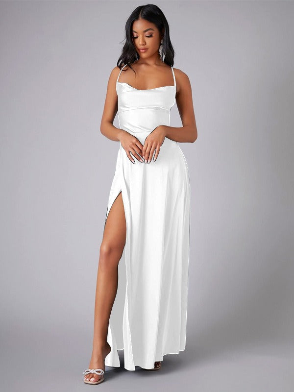Black Maxi Dress for Women with Leg Slit - Elegant Long Dress for Every Occasion