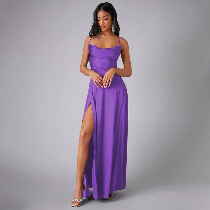 Black Maxi Dress for Women with Leg Slit - Elegant Long Dress for Every Occasion