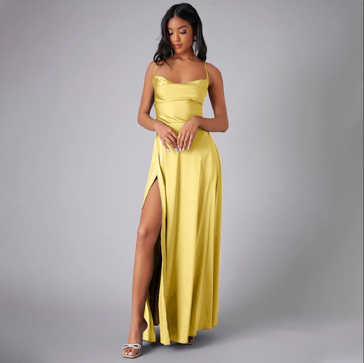 Black Maxi Dress for Women with Leg Slit - Elegant Long Dress for Every Occasion