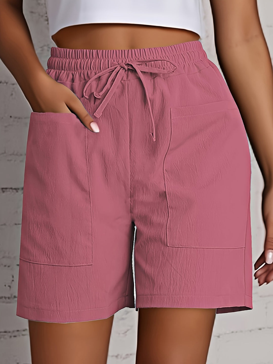 Ruffled Drawstring Hem Women's Shorts - Casual Summer Style for Effortless Chic Look