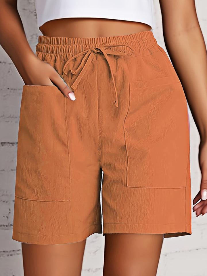 Ruffled Drawstring Hem Women's Shorts - Casual Summer Style for Effortless Chic Look