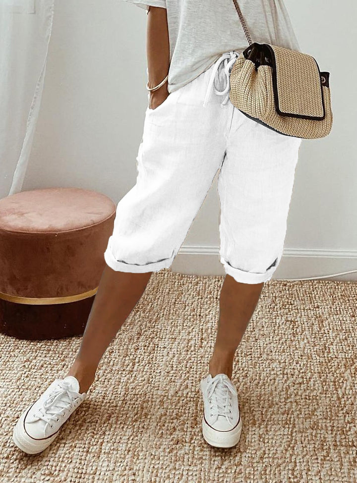 Women’s Relaxed Fit Capri Pants for Effortless Summer Style - Lightweight, Adjustable Waist, Cropped Length