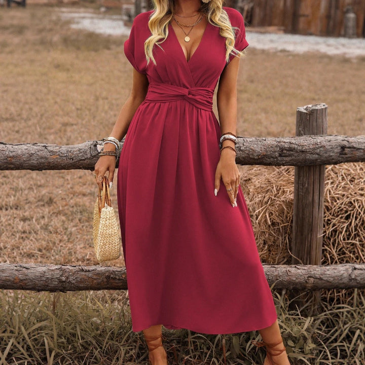 Heather | Robe bohème longue avec col en V