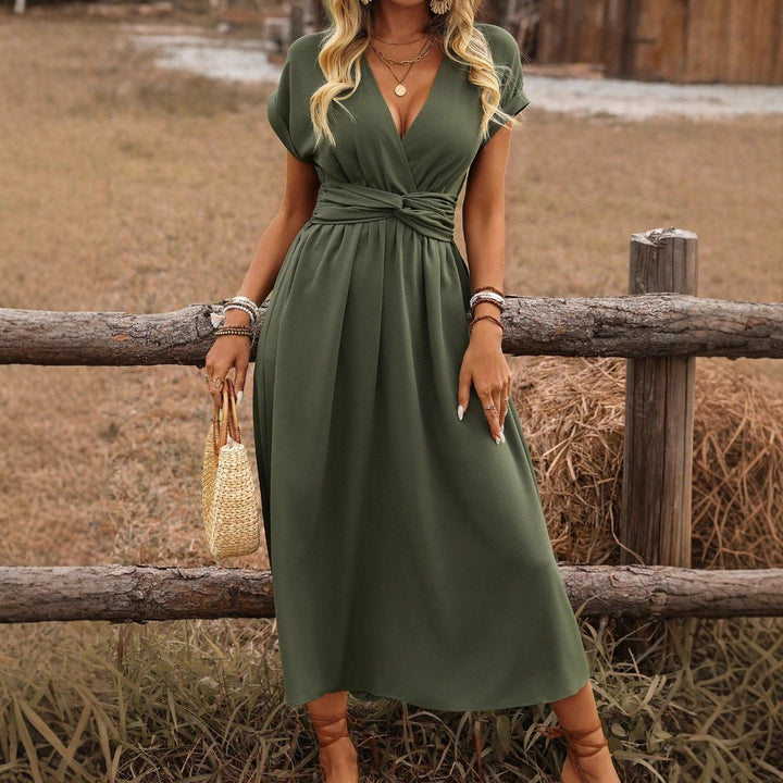 Heather | Robe bohème longue avec col en V