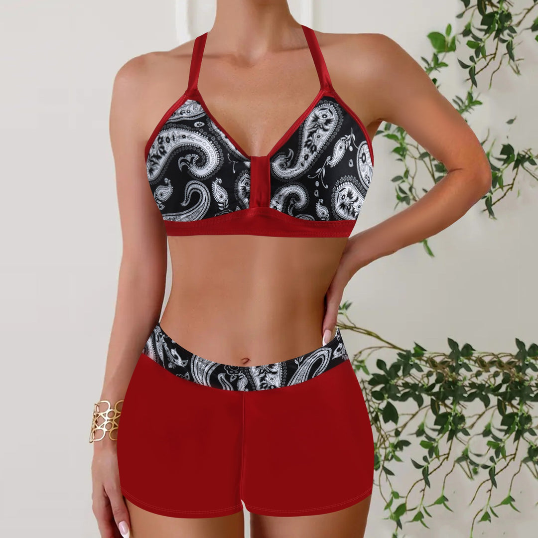 Bikini côtelé taille haute pour femmes - Ensembles de maillots de bain élégants pour la plage et la piscine en été