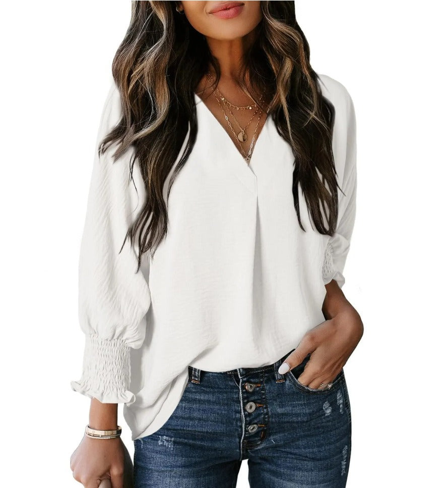 Zoe | Blouse élégante avec encolure froncée