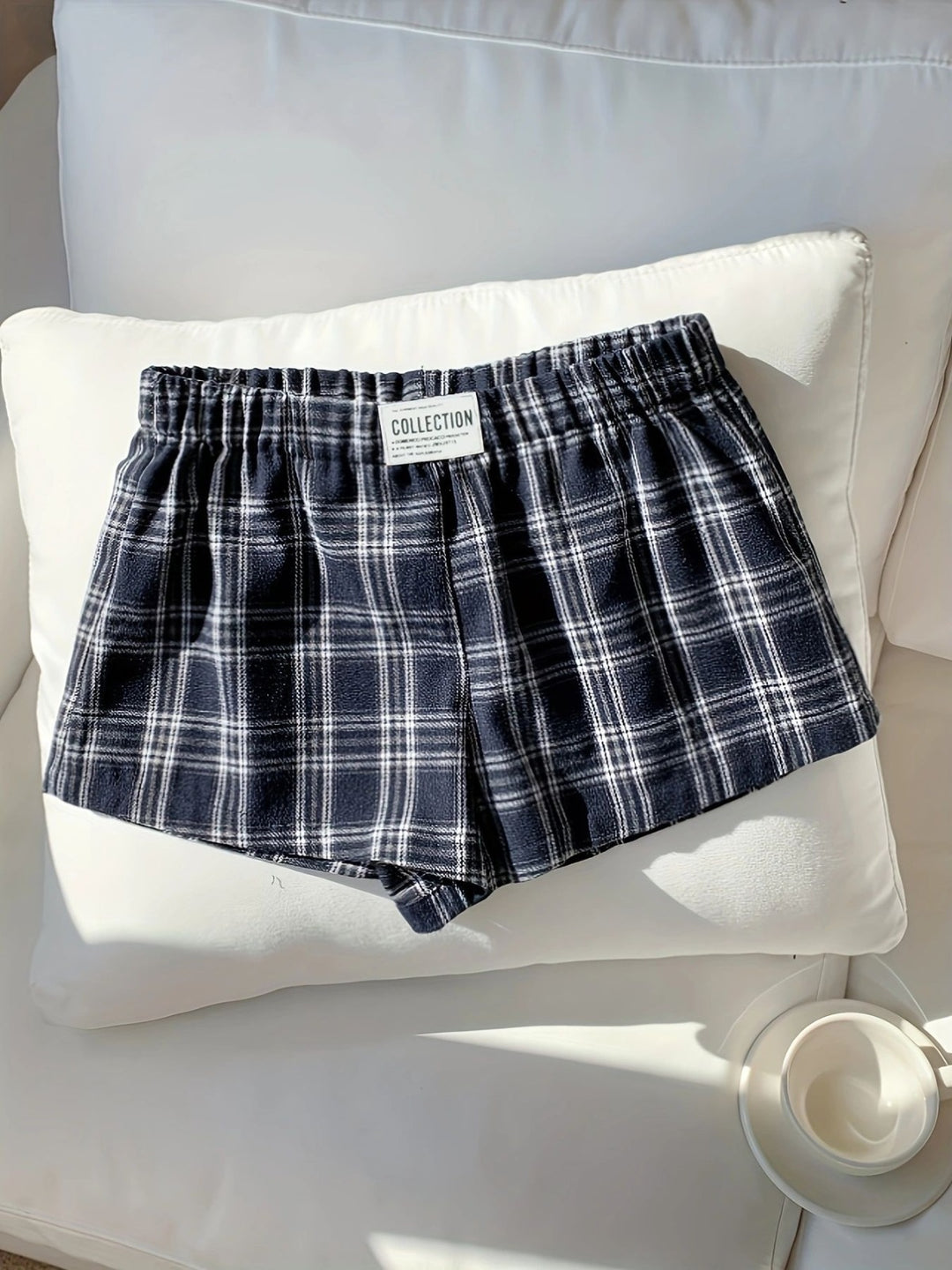 Shorts décontractés à taille élastique à carreaux pour femmes pour l'été - mode estivale élégante et confortable