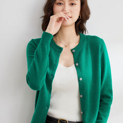 Ewa | Classic round neck cardigan