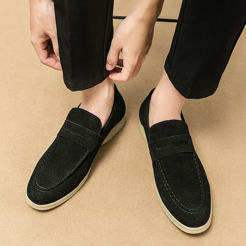 Men's Comfortable Slip-On Loafers Durable Rubber Blend