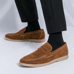 Men's Comfortable Slip-On Loafers Durable Rubber Blend