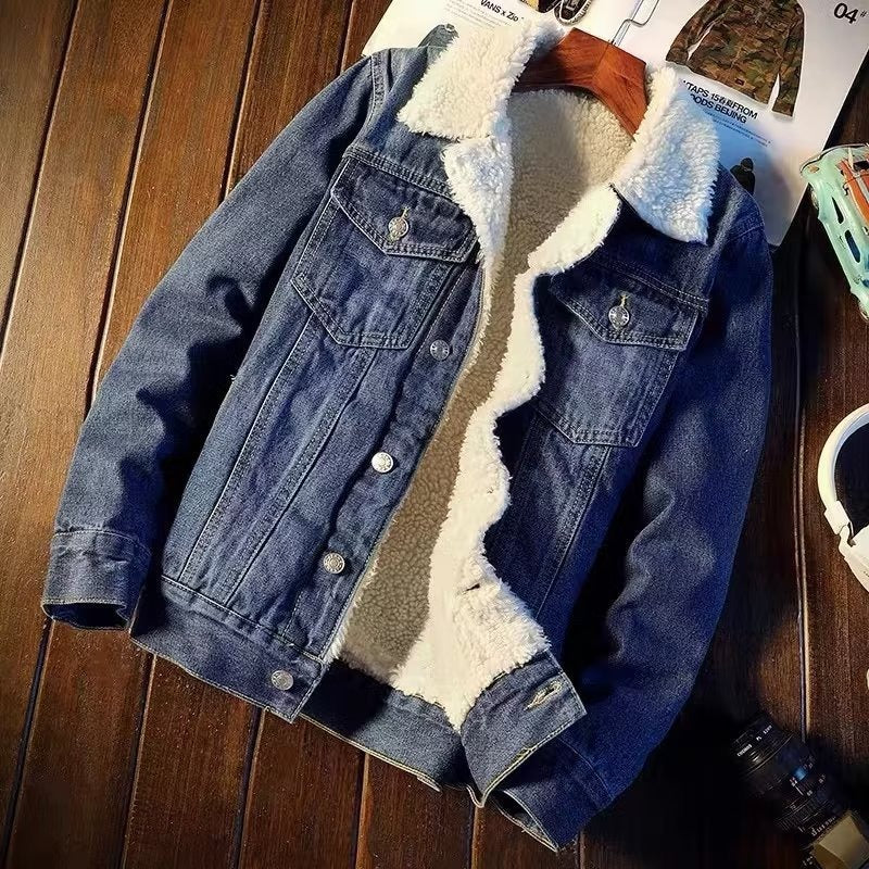 Women's Fleece Lined Thickened Denim Jacket