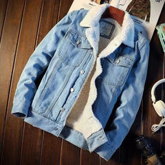 Women's Fleece Lined Thickened Denim Jacket