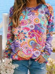 Paisley Print Pullover | A Fashionable Sweater for Colder Days