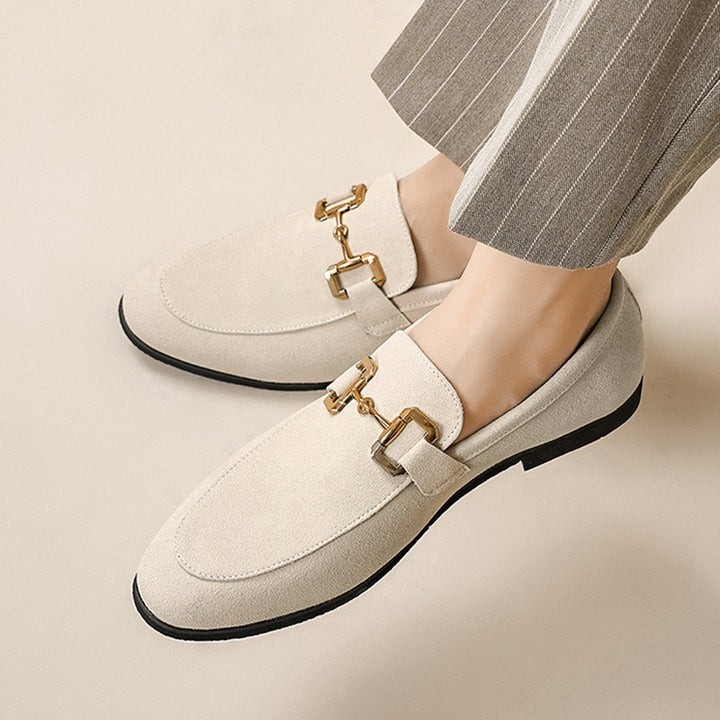 Mocassins confortables pour hommes à enfiler avec détail mors en cuir