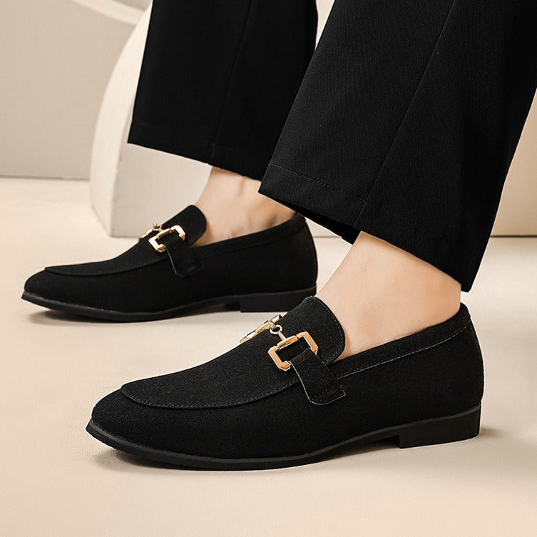 Mocassins confortables pour hommes à enfiler avec détail mors en cuir