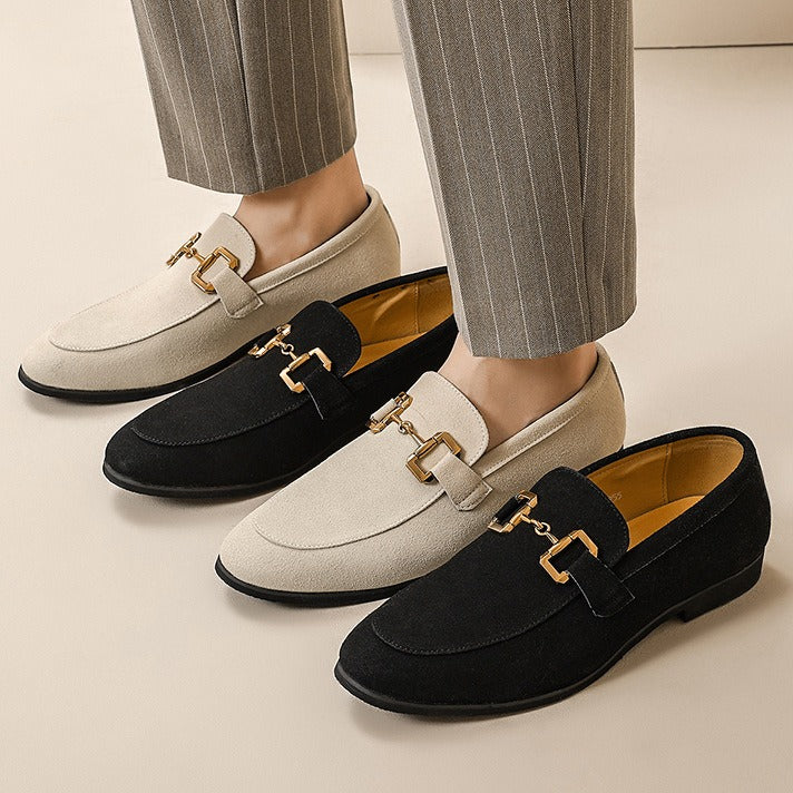 Mocassins confortables pour hommes à enfiler avec détail mors en cuir