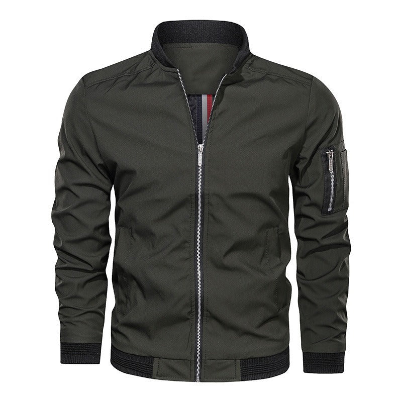 Men's Jacket | Lightweight Bomber Jacket with Zip and Pockets